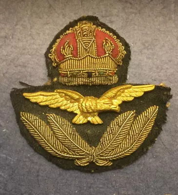£45 • Buy Ww2 Raf Officers Peaked Cap Badge Bullion And Gilt Original