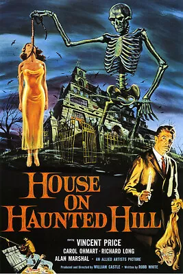 Vintage Vincent Price Horror Movie Poster House On Haunted Hill • $9.99