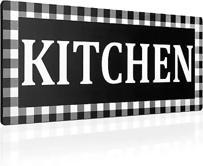 Wooden Kitchen Sign Buffalo Plaid Wall Decor 13.8 X 5.1 Rustic Wall Sign Vintage • $11.99