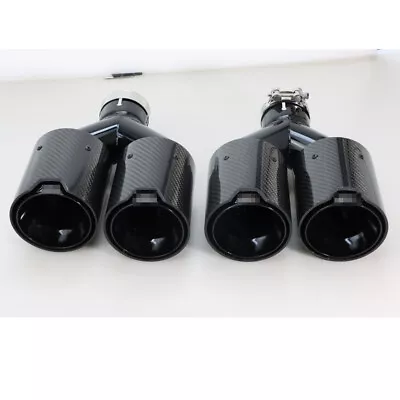 Customized Size Carbon Fiber Car Exhaust Tips Pipe For BMW 63mm-101MM Out M/Logo • $202.99