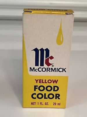 McCormick Food Color Yellow Glass  Bottle Advertising Prop 1975 Vintage 1 Oz • $6.99