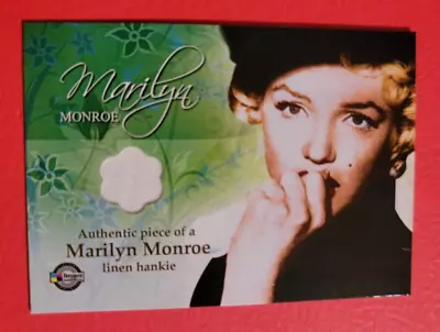 Marilyn Monroe Celebrity Worn Linen Hankie Material Swatch Relic Card Breygent • $79.95