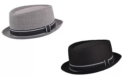 £14.99 • Buy Black Pork Pie Hat Ska Rude Boy Soul Madness Trilby Cotton Mix Grey