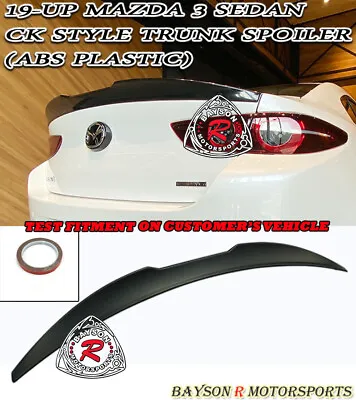 Fits 19-24 Mazda 3 4dr Sedan CK-Style Rear Trunk Spoiler Wing (ABS) • $79.99