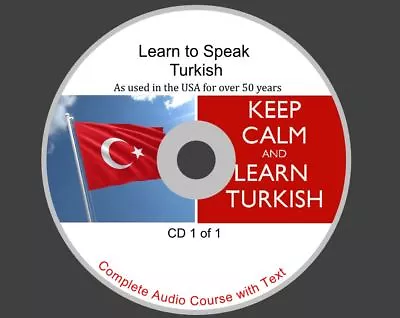 Learn Turkish - Complete Audio And Text Course On 1 CD Rom Disk • £3.39