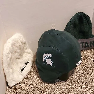 Michigan State Spartans Winter Hat LOT OF 3 Womens New Era TOP OF THE WORLD  EUC • $24.65