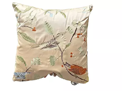 Rodeo Bird Floral Embroidery Decorative Pillow Vintage 19 H X W • $24.95