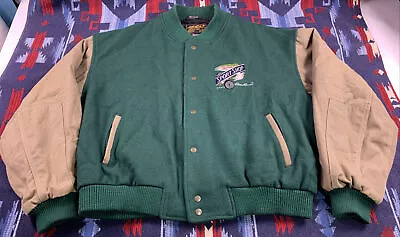 Vtg EDDIE BAUER SPORT SHOP Wool Letterman’s JACKET MENS SIZE XL XXL Fly Fishing • $125.99