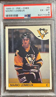 1985 O-Pee-Chee OPC Hockey #9 Mario Lemieux Penguins RC Rookie HOF PSA 6 BEAUTY • $359.10