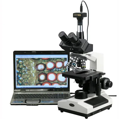 AmScope 40X-2000X Compound Trinocular Microscope 5MP USB Camera Video & Stills • $489.99