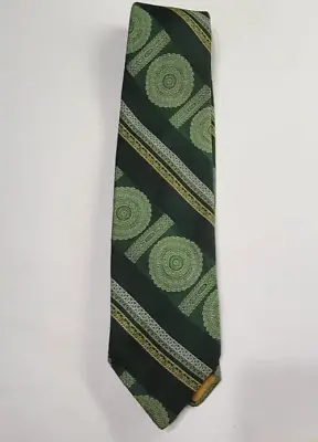 1970s Distinctive Creations Green Polyester Textured Wide Men's Tie Vintage • $8.99