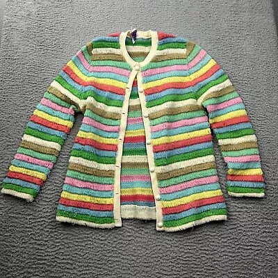 Sears Young Junior Cardigan Sweater Rainbow Loop Women’s Size Small Vintage • £28.92