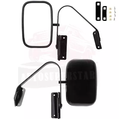 2 PCS Side View Manual Mirrors For Ford Bronco Pickup Truck Black 1980-1996 • $47.49