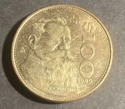 1989 $100 Pesos Mexico Coin Old Collectible Mexican Rare Coins Money • $1.99