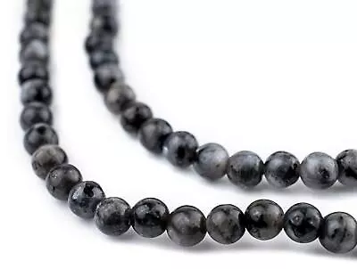 Round Labradorite Beads 6mm Black Gemstone 15 Inch Strand • $2.99