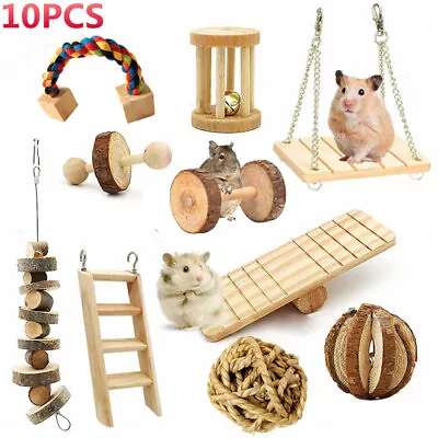 10Pcs Hamster Chew Toys Guinea Pig Rat Gerbil Chew Toys Accessories Natural UK • £15.58