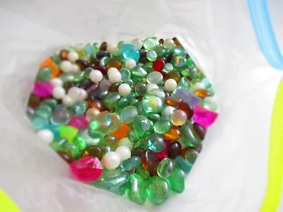 Lot Of 300+ Decorative Glass Pebbles Stones Rocks 3 Pounds Mixed SIZES & COLORS • £13.49