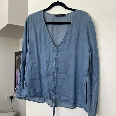 Decjuba Blue Denim Look Top Size Large • $15