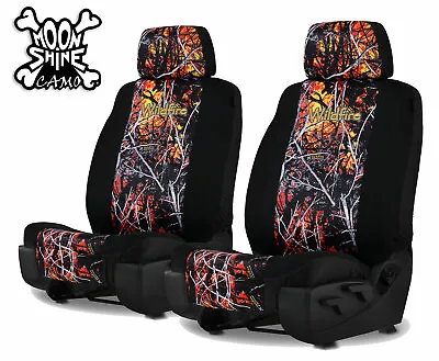 WILDFIRE CAMO NEOPRENE UNIVERSAL FIT SEAT COVERS For 2 Low Back Bucket Seats  • $45