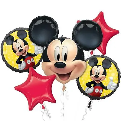 5pc Disney Mickey Mouse Forever Foil Balloon Bouquet Club House Party Decoraiton • £12.88