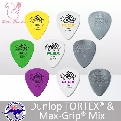 🔥🎸 Genuine Jim Dunlop TORTEX FLEX MAX-GRIP Mix 🎼Guitar Picks Pick Plectrum🐿️ • $10.69