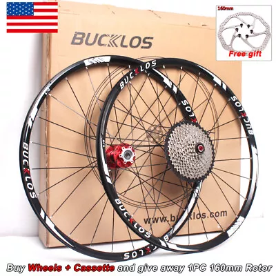 BUCKLOS MTB Bike Wheels 26/27.5/29  Disc Carbon Hub Clincher 8/9/10/11S Cassette • $228.94