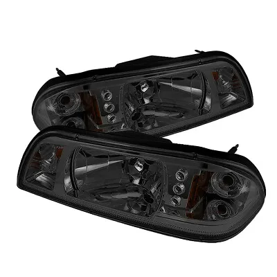 Ford 87-93 Mustang Smoke LED Headlights Corner Lamps 1-Piece Style GT LX SVT • $153.78