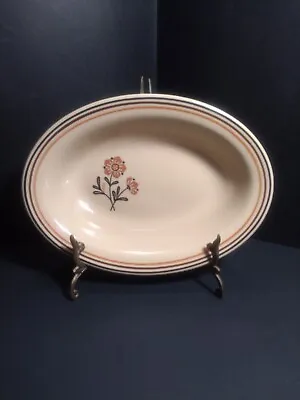 Vintage McNicol Roloc Restaurant Ware #R118 Beige Oval Dish With Flower Accent  • $12