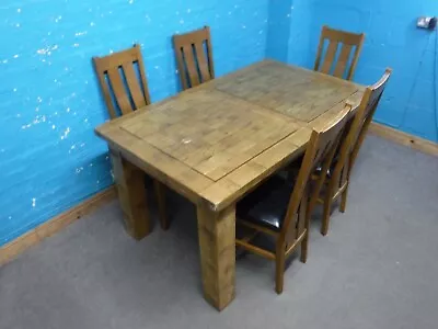 Oak Furniture Land Solid Oak Extendable Dining Table And 5 Chairs - More Listed • £215