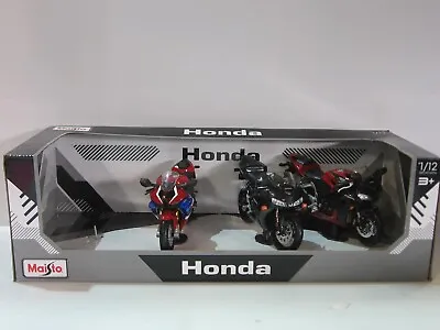 NEW MAISTO 1:12 Scale Honda Motorbike Set Of 3 Diecast Metal Motorcycle MISSING1 • $29.99