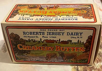 Antique Vintage 🐮 1930s Roberts Jersey Butter Box Utica NY 🐄 • $10.99