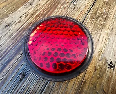 Vintage 1930's Corning Cataphote Cats Eye Red 5 1/4 Glass Reflector 2009769 Old • $54.99