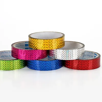 Holographic Prism Sticky Gift Tape Wrap X Colour Reflective Washi Foil Christmas • £2.49