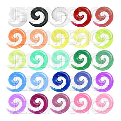 £5.40 • Buy Ear Taper Stretcher - Spiral Snail | 1.6mm-10mm | Acrylic Pair - 25 Colours