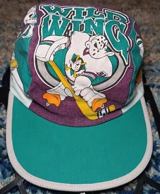 Vintage Mighty Ducks Wild Wing NHL Hockey Painters Stretchback Hat Logo7 Small • $75