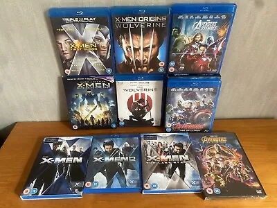 X-Men Wolverine Avengers 9x Blu Ray 1x DVD Marvel Collection • £9.99