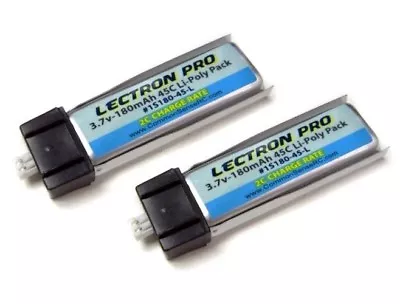 Brand New Lectron Pro 3.7 Volt 180mAh 45C Lipo Battery 2-Pack Blade MCX MSR MSRX • $13.15