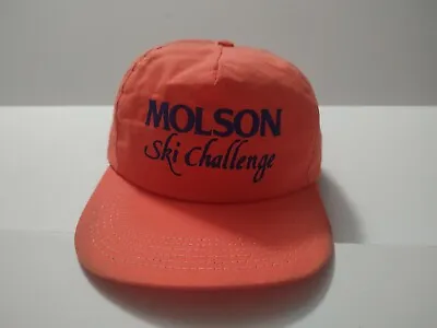 Vintage 90s Molson Canadian Beer Ski Neon Snapback Hat Cap Adjustable Mens  • $19.99