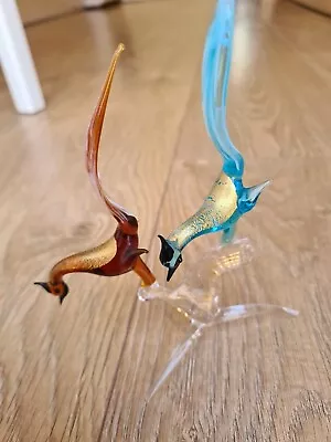 Murano Glass Birds Vintage Glass Animals  Glass Figurine • £20