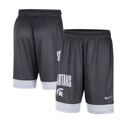 Nike Dri Fit Michigan State Spartans Mens Fast Break Shorts Charcoal White New • $25.49