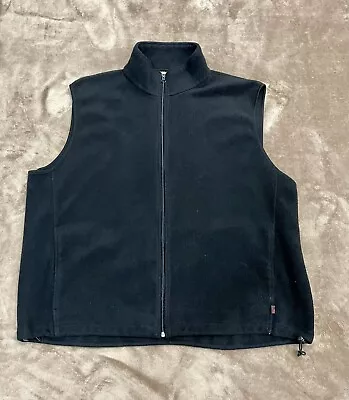 Woolrich Vest Mens 2XL XXL Black Fleece Full Zip Up Mock Neck Outdoors Hiking • $14.99