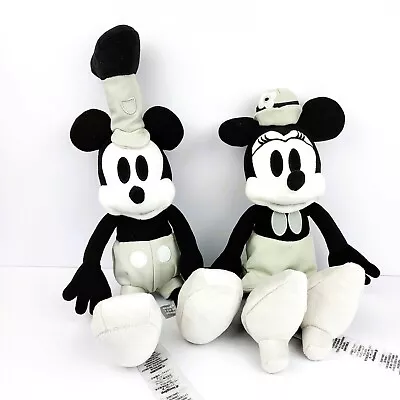 Disney Mickey Mouse & Minnie Mouse Steamboat Willie Plush Set Disney100 Decades • $49.95