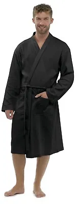 Sockstack Men's 100% Cotton Robe Dressing Gown Soft Waffle Robe L/XL • £24.99