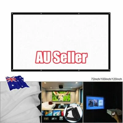 $25.08 • Buy 72-120  Projector Screen 16:9 HD Home Cinema In/Outdoor Movie Projection LED LCD