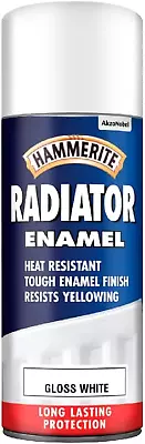 Hammerite Radiator Paint. Tough Enamel Finish Heat Resistant Paint. White Gloss • £15.94