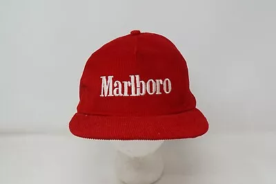 Marlboro Vintage Corduroy Hat Cap Red Snap Back Cigarette Advertising USA • $79.99