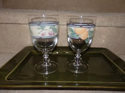 Mikasa  Intaglio  Garden Harvest 14 Oz Glassware Goblets (2) • $14.89