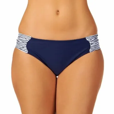 Panache SW0649 Swimwear Veronica Gather Ruched Bikini Pant Navy Strip • £12.60