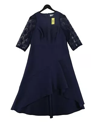 Coast Women's Midi Dress UK 18 Blue Polyester With Elastane A-Line • £9.90