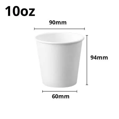 10oz 12oz Coffee Cups Disposable Single Wall White With Lids Paper Drinks Tea • £16